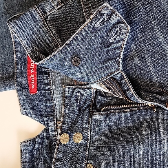 Wink Wink Blue Jeans Denim Japanese Ankle Distressed Cropped Whiskering S - Picture 3 of 11